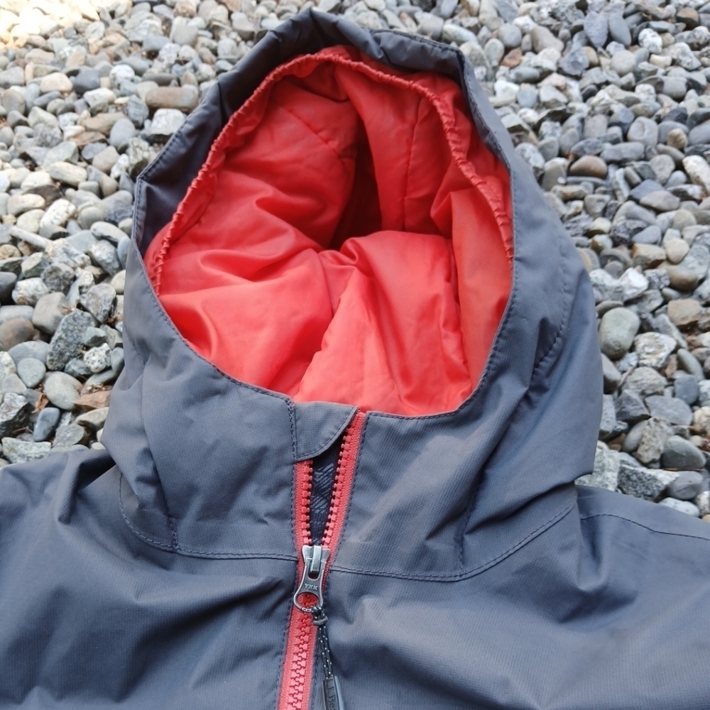 LL Bean Kids TEK Jacket Size M(10-12) Gray Hooded Lined - Picture 7 of 12